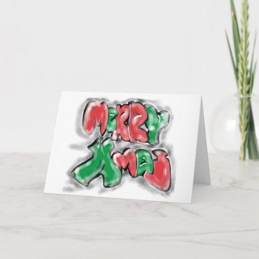 Kerstmis van Graffiti Feestdagen Kaart (Voorkant)