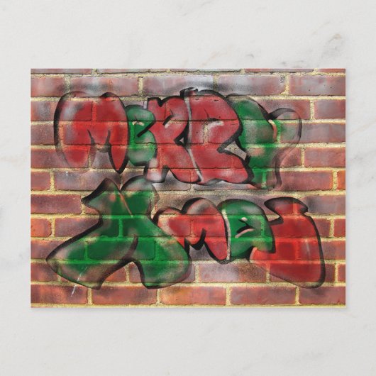 Kerstmis van Graffiti Feestdagenkaart (Voorkant)