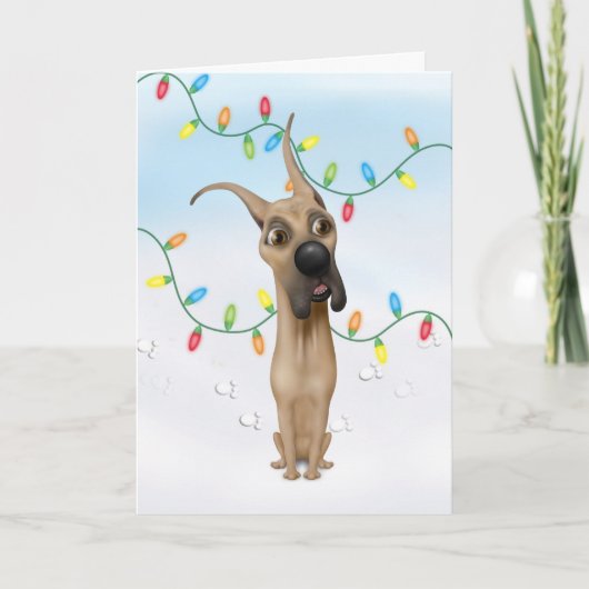 Kerstmis van great dane feestdagen kaart (Voorkant)