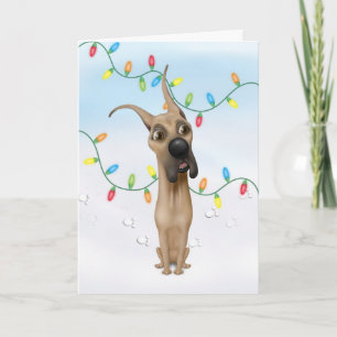 Kerstmis van great dane feestdagen kaart
