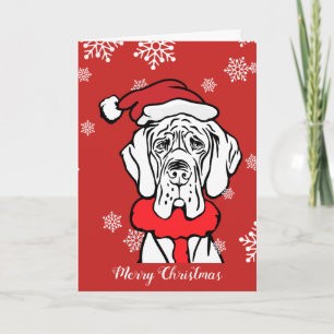 Kerstmis van great dane feestdagen kaart