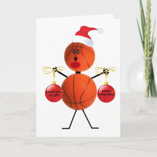 Kerstmis van het basketbal feestdagen kaart (Voorkant)