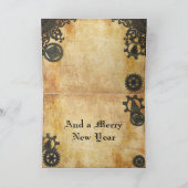 Kerstmis van het Brons van Steampunk Zware Feestdagen Kaart (Binnen)