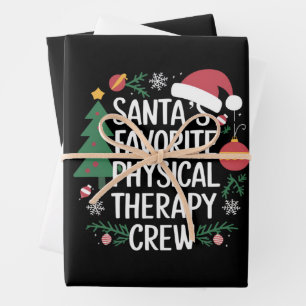 Kerstmis van het favoriete fysiotherapie-team van  inpakpapier vel