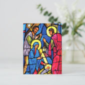 Kerstmis van het Glas in lood van de geboorte van Feestdagenkaart (Staand voorkant)