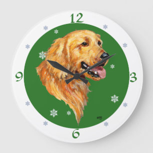Kerstmis van het golden retriever grote klok