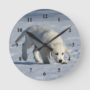 Kerstmis van het golden retriever ronde klok