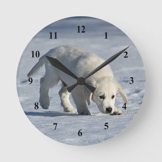 Kerstmis van het golden retriever ronde klok (Voorkant)