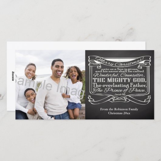 Kerstmis van het Heilige Schrift van het bord Feestdagenkaart (Voorkant / Achterkant)