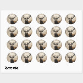 Kerstmis van het hert ronde sticker (Vel)