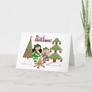 Kerstmis van het kamp feestdagen kaart