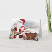 Kerstmis van het Katje van Sphynx met Kerstman Feestdagen Kaart (Voorkant)