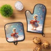 Kerstmis van het Kleine Eendje Ovenwant & Pannenlap Set (Top down)