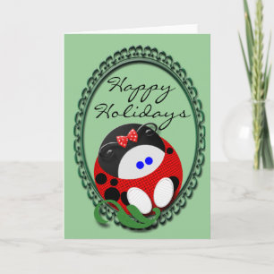 Kerstmis van het lieveheersbeestje feestdagen kaart