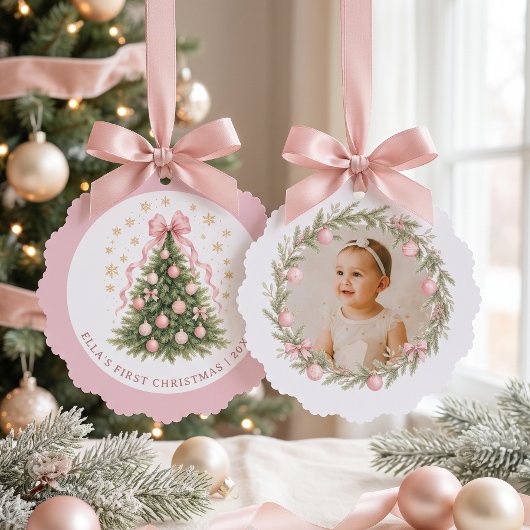 Kerstmis van het meisje baby ornament kaart