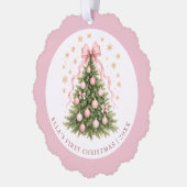 Kerstmis van het meisje baby ornament kaart (Links)