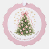 Kerstmis van het meisje baby ornament kaart (Voorkant)