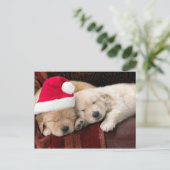 Kerstmis van het puppy feestdagenkaart (Staand voorkant)