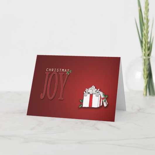 Kerstmis van het Puppy van Weimaraner Feestdagen Kaart (Voorkant)