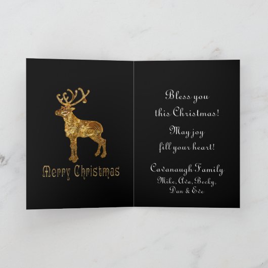 Kerstmis van het rendier feestdagen kaart (Binnen)