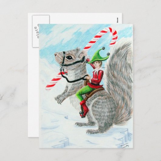 Kerstmis van het Riet van Rasing Feestdagenkaart (Voorkant / Achterkant)