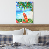 Kerstmis van het strand canvas afdruk (Insitu (Slaapkamer))