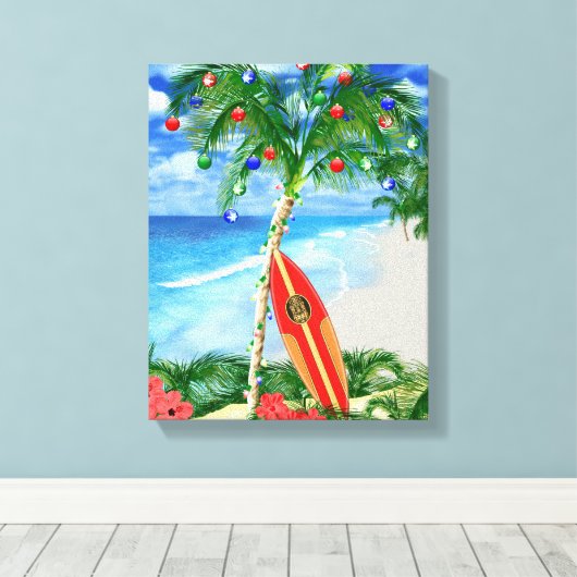 Kerstmis van het strand canvas afdruk (Insitu (Houten vloer))