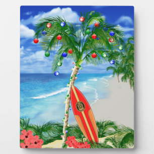 Kerstmis van het strand fotoplaat