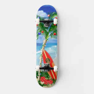 Kerstmis van het strand skateboard