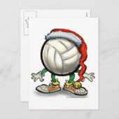 Kerstmis van het volleyball feestdagenkaart (Voorkant / Achterkant)