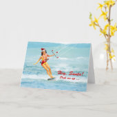 Kerstmis van Kitesurfing, die een Downwinder Kaart (Gele Bloem)