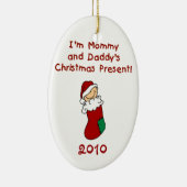 Kerstmis van mama en papa keramisch ornament (Rechts)
