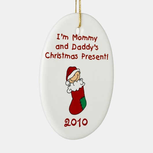 Kerstmis van mama en papa keramisch ornament (Rechts)