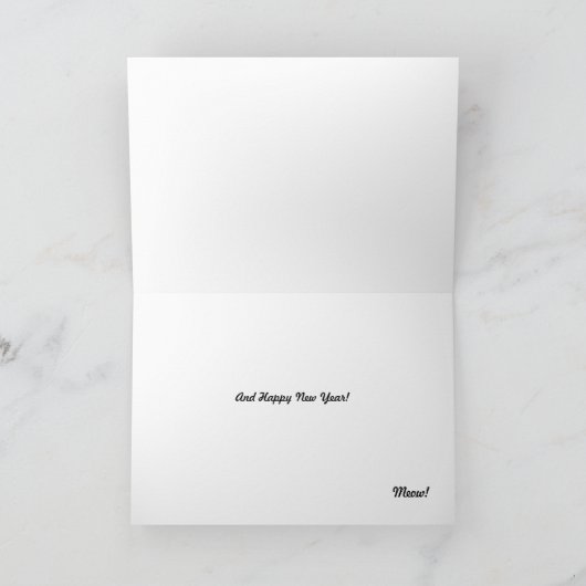 Kerstmis van Meowy! - De katjeskaart van de sneeuw Feestdagen Kaart (Binnen)