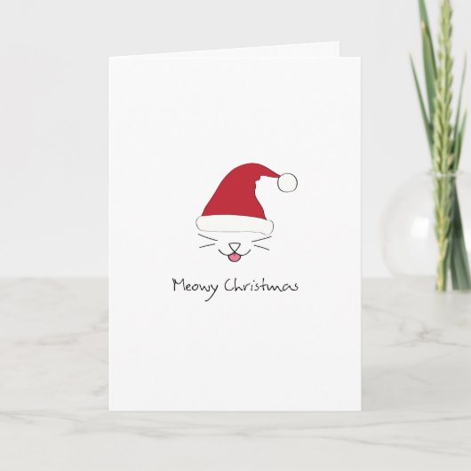 Kerstmis van Meowy Feestdagen Kaart (Voorkant)
