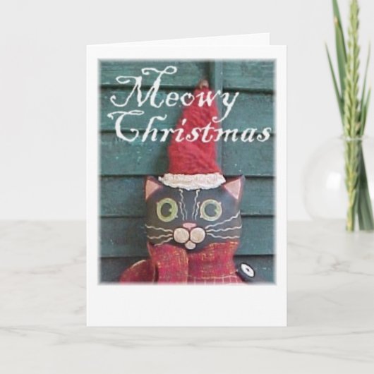 Kerstmis van Meowy Feestdagen Kaart (Voorkant)