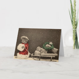 Kerstmis van Meowy Feestdagen Kaart