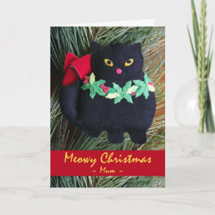 Kerstmis van Meowy voor Mum, het Ornament van de Feestdagen Kaart
