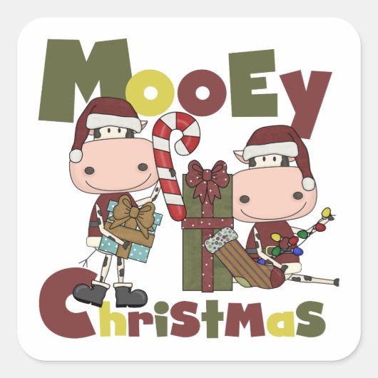 Kerstmis van Mooey Vierkante Sticker (Voorkant)