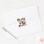 Kerstmis van Mooey Vierkante Sticker (Envelop)