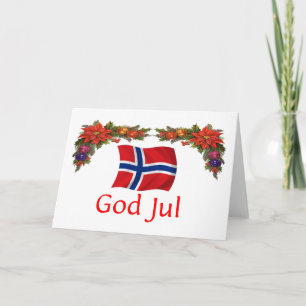Kerstmis van Noorwegen Feestdagen Kaart