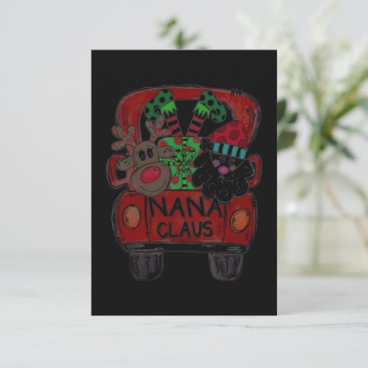 Kerstmis van Oma Kerstman Kaart (Staand voorkant)