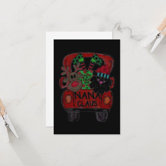 Kerstmis van Oma Kerstman Kaart (Voorkant / Achterkant in situ)