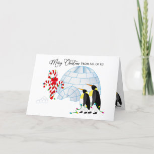 Kerstmis van ons alle Pinguïns door Igloo Lights Feestdagen Kaart