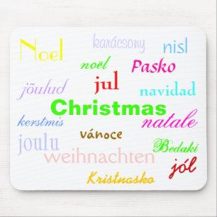 Kerstmis van over de hele wereld in het wit I Muismat