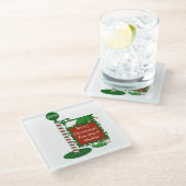 Kerstmis van Paar Namen Elfen Glazen Onderzetter (Schuin)