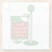 Kerstmis van Paar Namen Elfen Glazen Onderzetter (Achterkant)