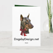 Kerstmis van Pinscher van Doberman Feestdagen Kaart (Achterkant)