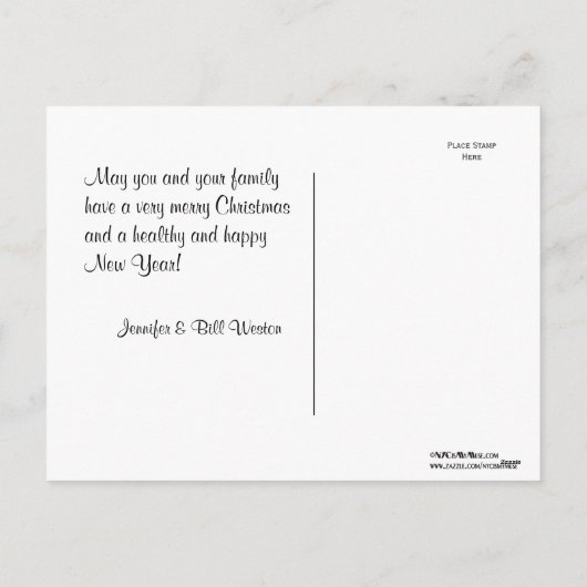 Kerstmis van Quatrefoil BG van de Horizon van het Feestdagenkaart (Achterkant)