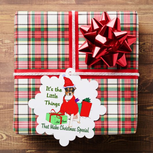 Kerstmis van Rat Terrier Ornament Kaart (Insitu (Geschenk))